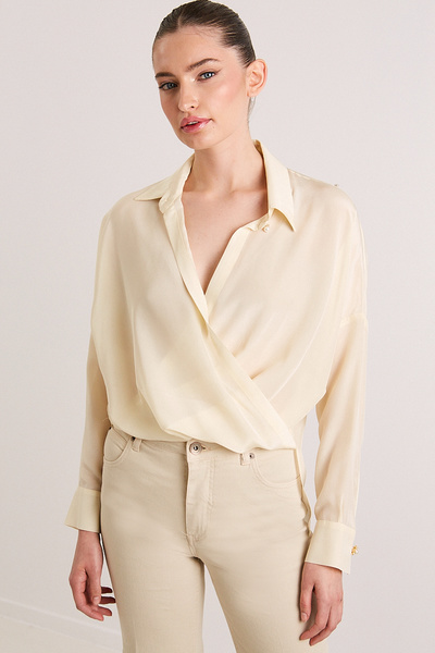 DRAPED SILK TOP