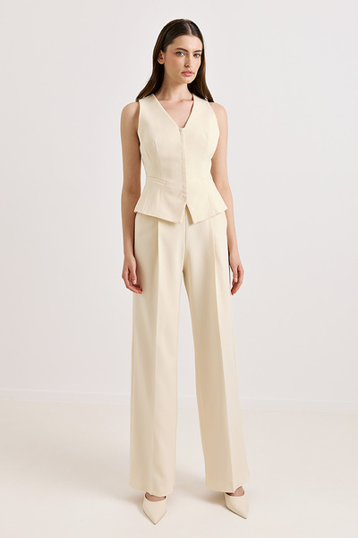 BELTED WIDE LEG TROUSERS