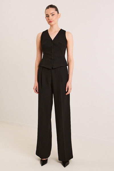 BELTED WIDE LEG TROUSERS