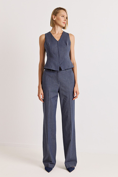 STRAIGHT LEG STRIPED TROUSERS