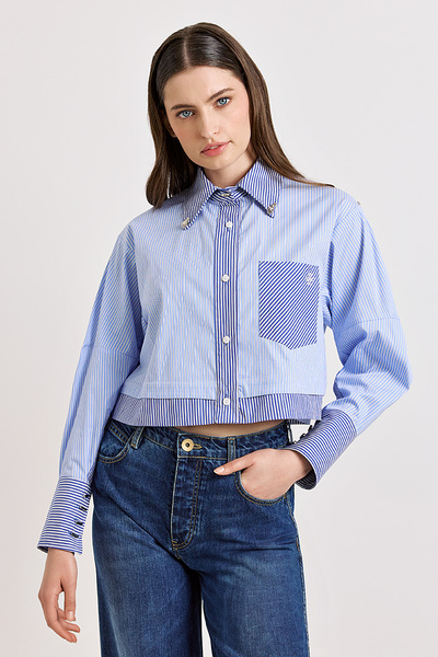 CROP SHIRT WITH POCKET