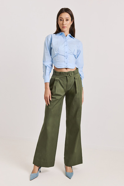 HIGH WAIST TROUSERS WITH BELT