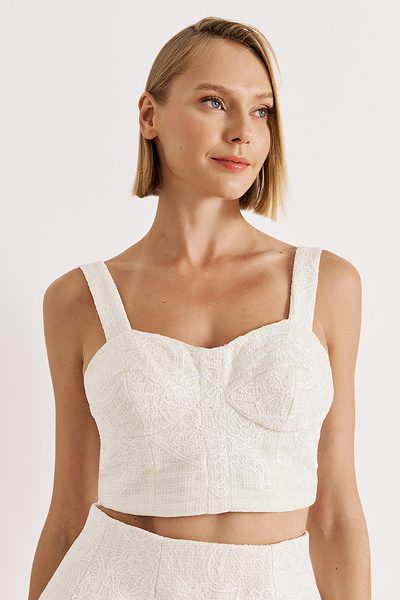 EMBROIDERED LACE BUST