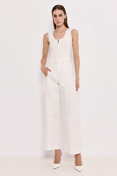 DENIM HIGH -WAISTED JEANS WITH WIDE-LEG FIT