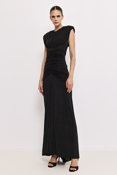 MIDI DRESS WITH SHOULDER PADS