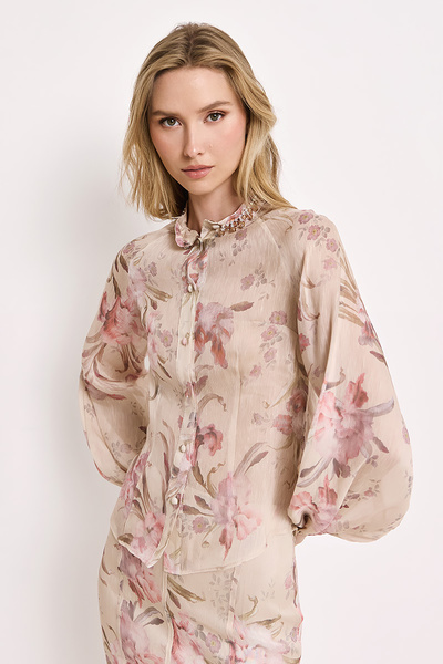 SHIRT WITH EMBROIDERED CRYSTALS