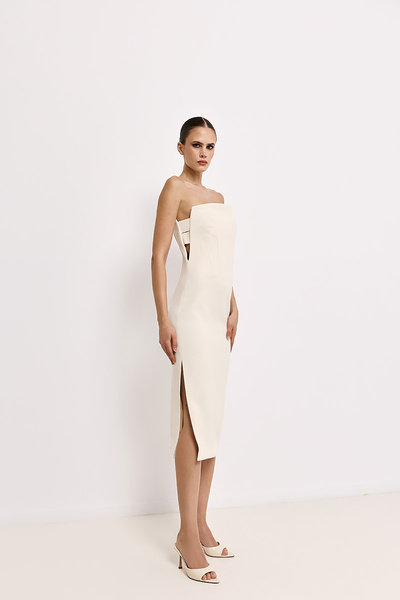 MIDI STRAPLESS DRESS