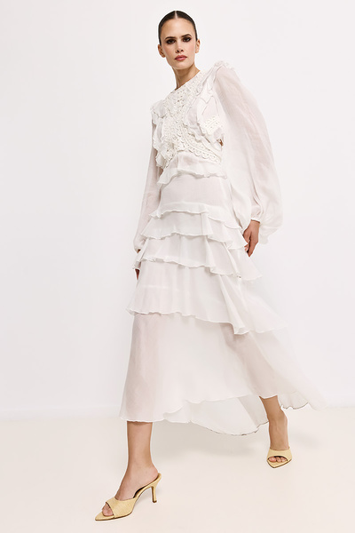 MIDI SKIRT WITH RUFFLES