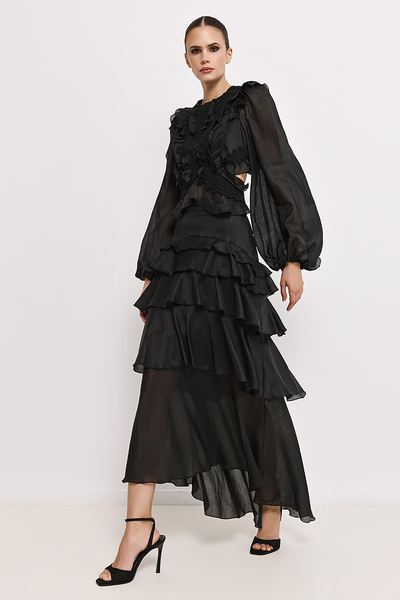 MIDI SKIRT WITH RUFFLES