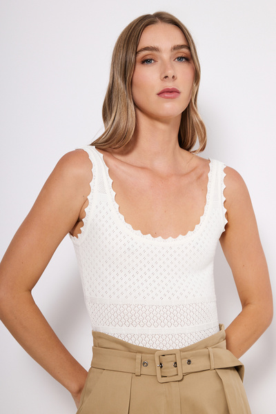 KNIT SLEEVELESS BODYSUIT