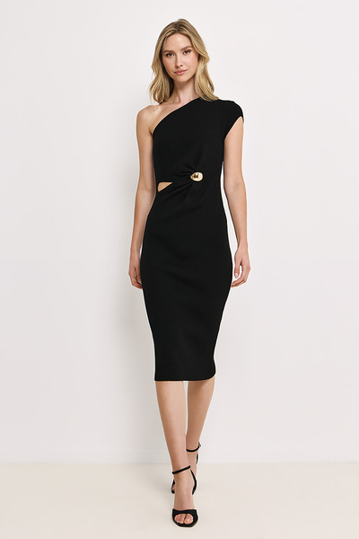 MIDI DRESS WITH GOLD DETAILING