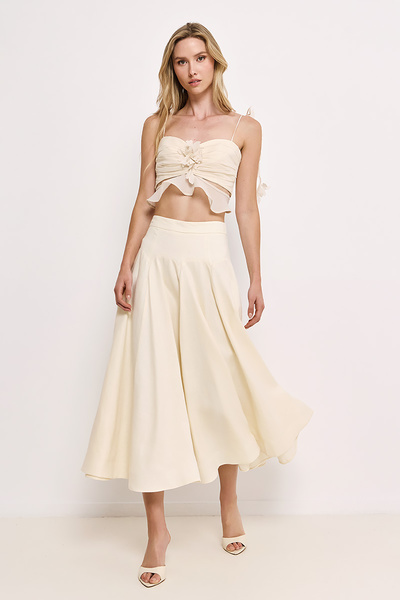 LINEN MIDI SKIRT