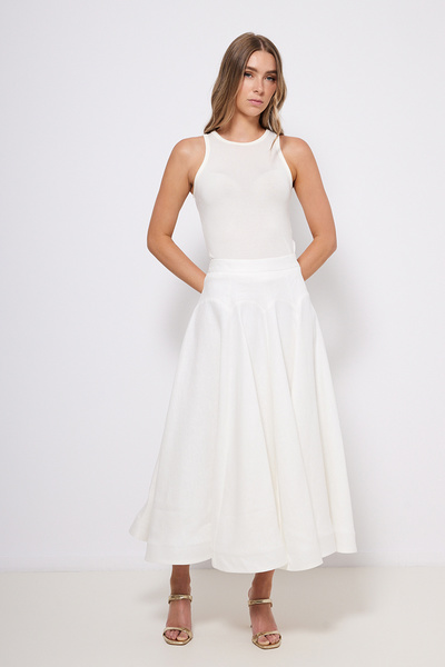 LINEN MIDI SKIRT