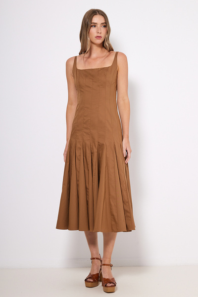 MIDI DRESS WITH SQUARE NECKLINE