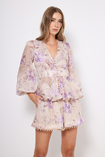 SHIRT WITH EMBROIDERED PEARLS AT THE HEM