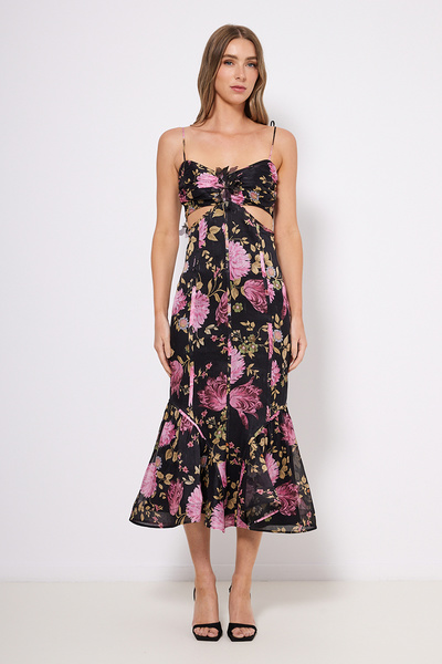 MIDI DRESS WITH CUT-OUT AT THE WAIST