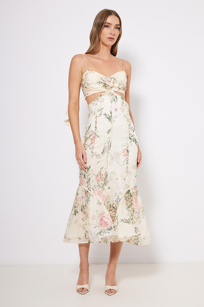 MIDI DRESS WITH CUT-OUT AT THE WAIST