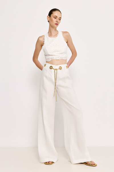 PANTS WITH A GOLD BELT
