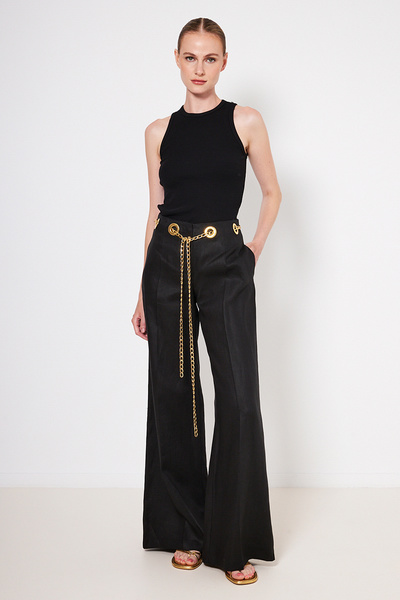 PANTS WITH A GOLD BELT