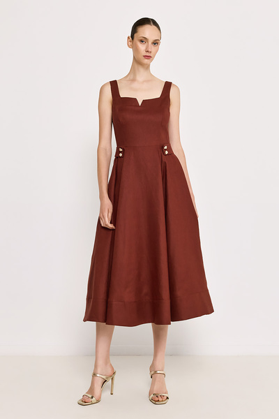 LINEN MIDI DRESS
