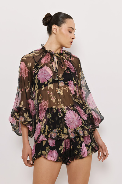 SHIRT WITH TIE-NECK DETAIL