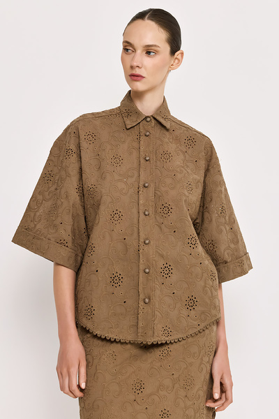 BRODERIE LOOSE-FIT SHIRT