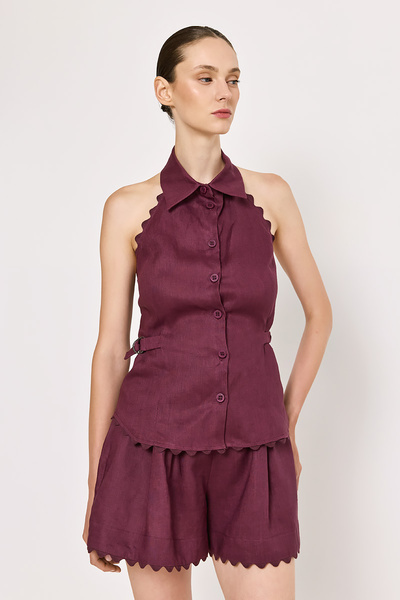 LINEN SHORTS WITH BELT