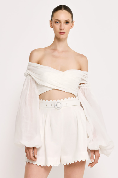 LINEN SHORTS WITH BELT