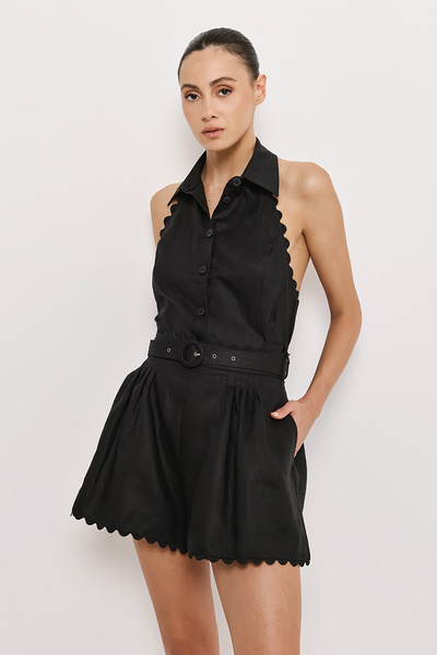 LINEN SHORTS WITH BELT