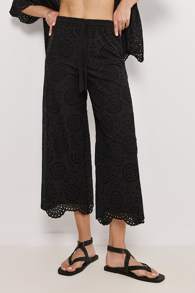 ΒRODERIE PANTS WITH ELASTIC WAISΤ
