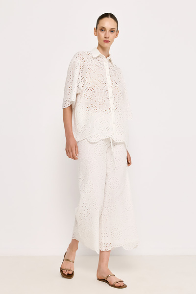 ΒRODERIE PANTS WITH ELASTIC WAISΤ