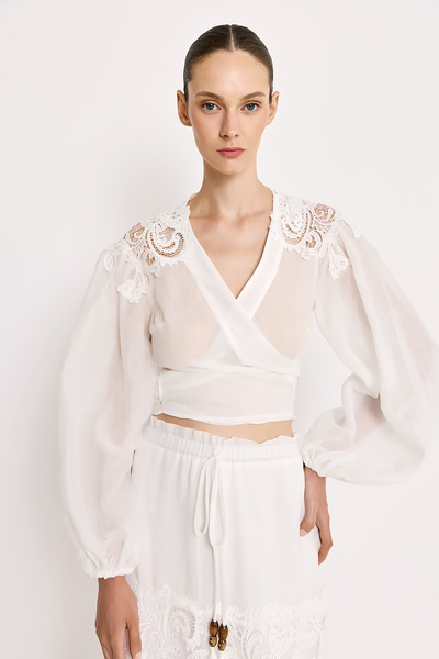 WRAP TOP WITH EMBROIDERY