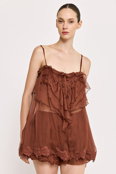 EMBROIDERED SILK BLOUSE