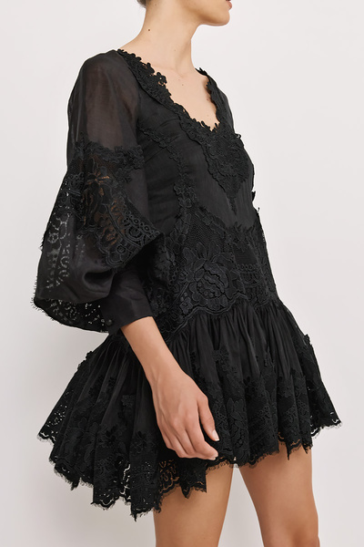 MINI DRESS WITH OPEN BACK AND EMBROIDERY