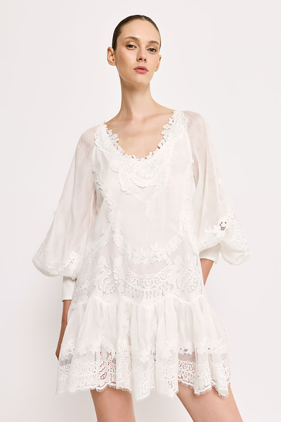 MINI DRESS WITH OPEN BACK AND EMBROIDERY
