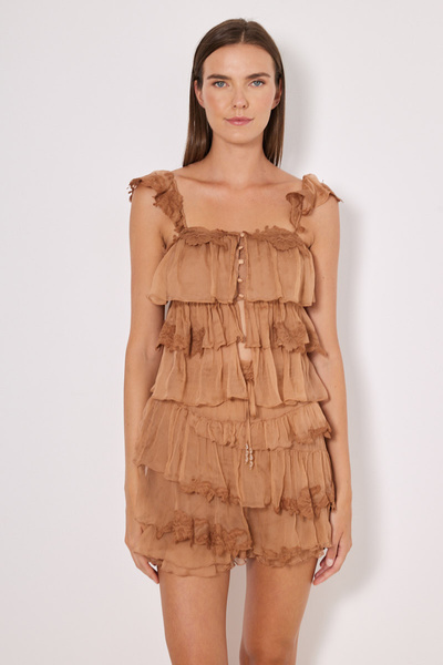 SILK MINI SKIRT WITH ELASTIC WAISTBAND