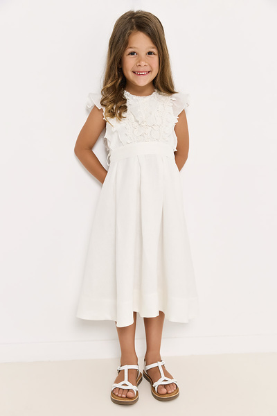 DRESS WITH APPLIQUE FLOWERS