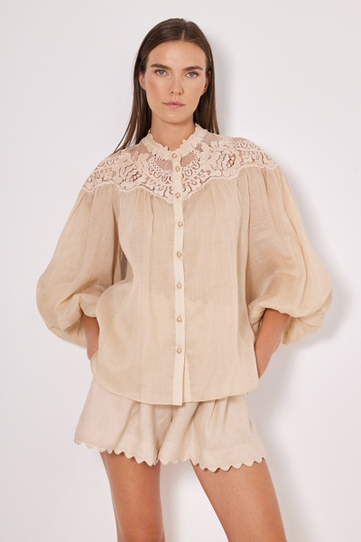 SHIRT WITH EMBROIDERY ON THE UPPER PART