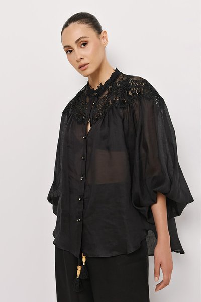 SHIRT WITH EMBROIDERY ON THE UPPER PART