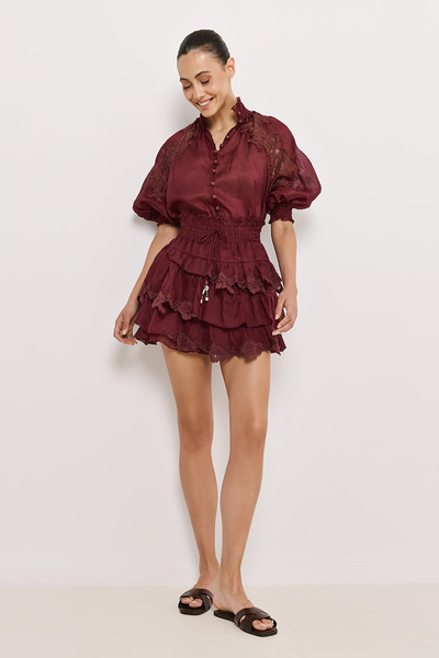 SKORT WITH RUFFLES AND ELASTIC WAIST