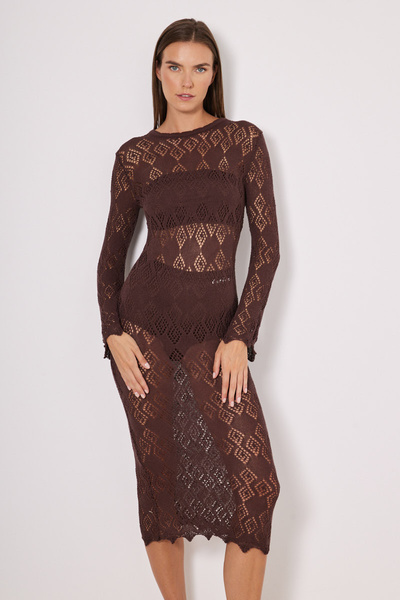 MAXI KNITTED DRESS WITH OPEN BACK