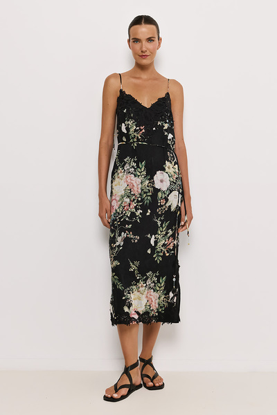 MIDI DRESS WITH LACE DETAIL