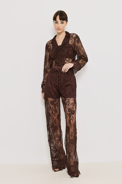 LACE TROUSERS WITH ELASTIC WAISTBAND