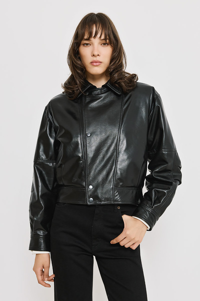 LEATHER JACKET WITH BUTTONS