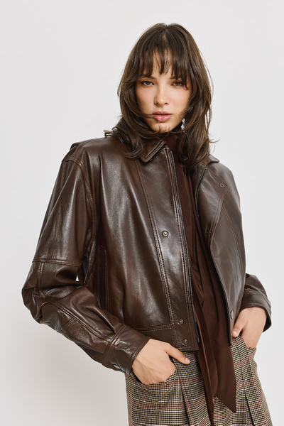 LEATHER JACKET WITH BUTTONS