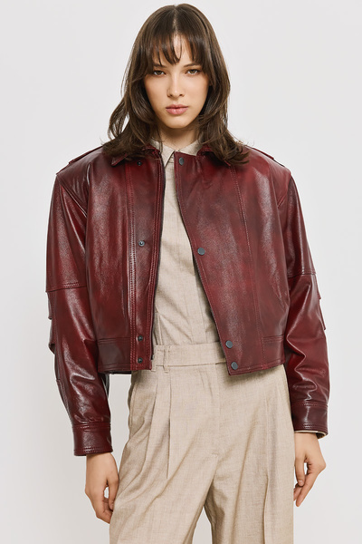 LEATHER JACKET WITH BUTTONS