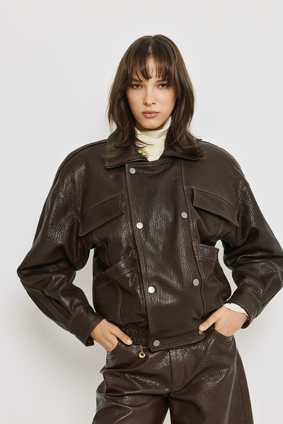 LEATHER JACKET WITH BELT