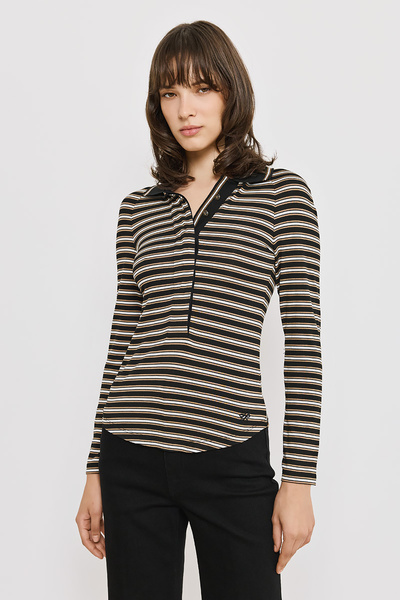 STRIPED LONG SLEEVE BLOUSE