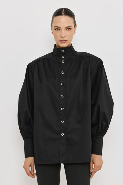 OVERSIZED SHIRT WITH SHOULDER PADS