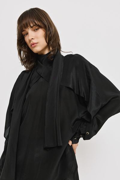 SILK BLOUSE WITH BOW TIE